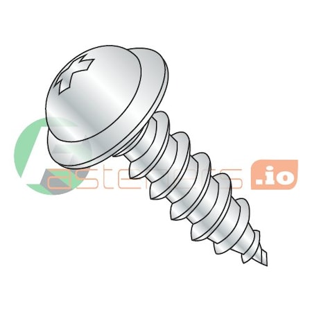 Sheet Metal Screw, #8 X 5/8 In, Zinc Plated Steel Round Head Phillips Drive, 9000 PK